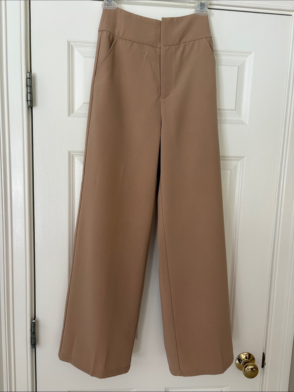 Wide Leg High Waist Trousers in Camel